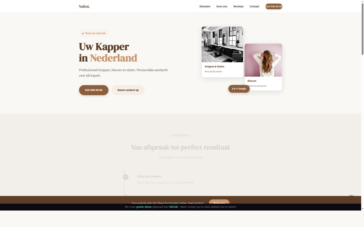 Salon en barbier template preview